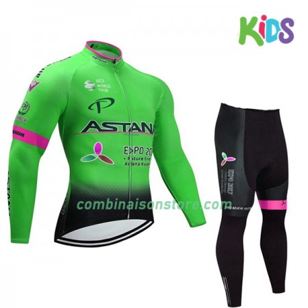 Combinaison Cycliste M/L + Collant sans Bretelles 2017 Astana Pro Team Enfant N002